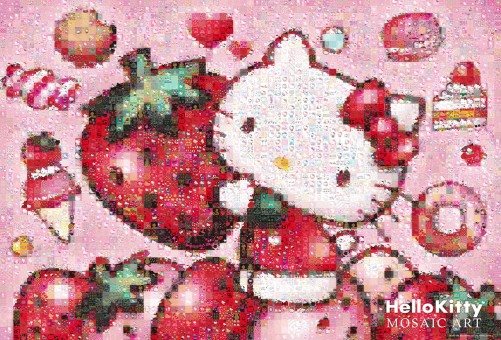 Hello Kitty Strawberry Mosaic 1000pcs (31-401) - Photomozaic