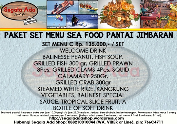 Paket C Set Menu Dinner Sea Food  Jimbaran Murah